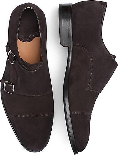 Lottusse Mokka -Kalb Wildledermönchschuhe