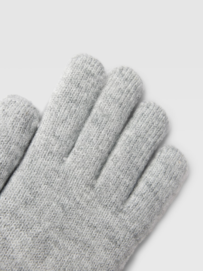 Handschuhe mit Label-Detail Modell 'Witzia' in silber meliert