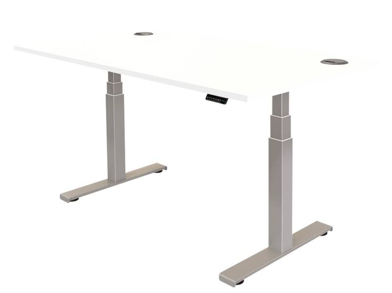 Fellowes Cambio Elektrisch Höhenverstellbar Höhenverstellbarer Schreibtisch Weiß T-Fuß 1.699 (B) x 649 (T) x 1.305 (H) mm MDF (Mitteldichte Faserplatte), PVC (Polyvinylchlorid), Stahl