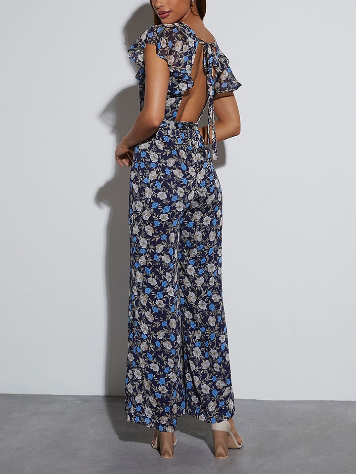 Milan Kiss Jumpsuit in Dunkelblau/ Creme günstig kaufen