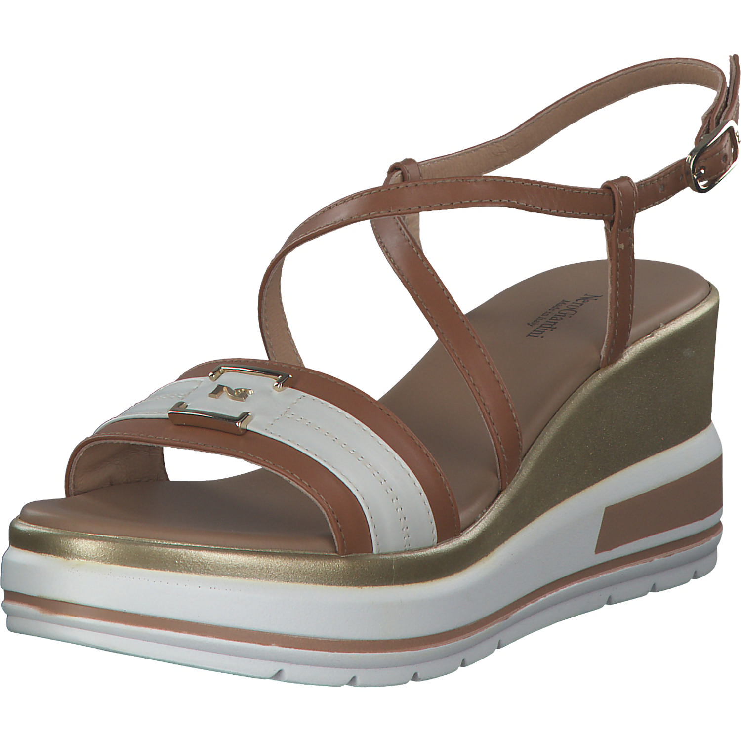 NeroGiardini E307701D, Plateau-Sandaletten, Damen, cognac/milk