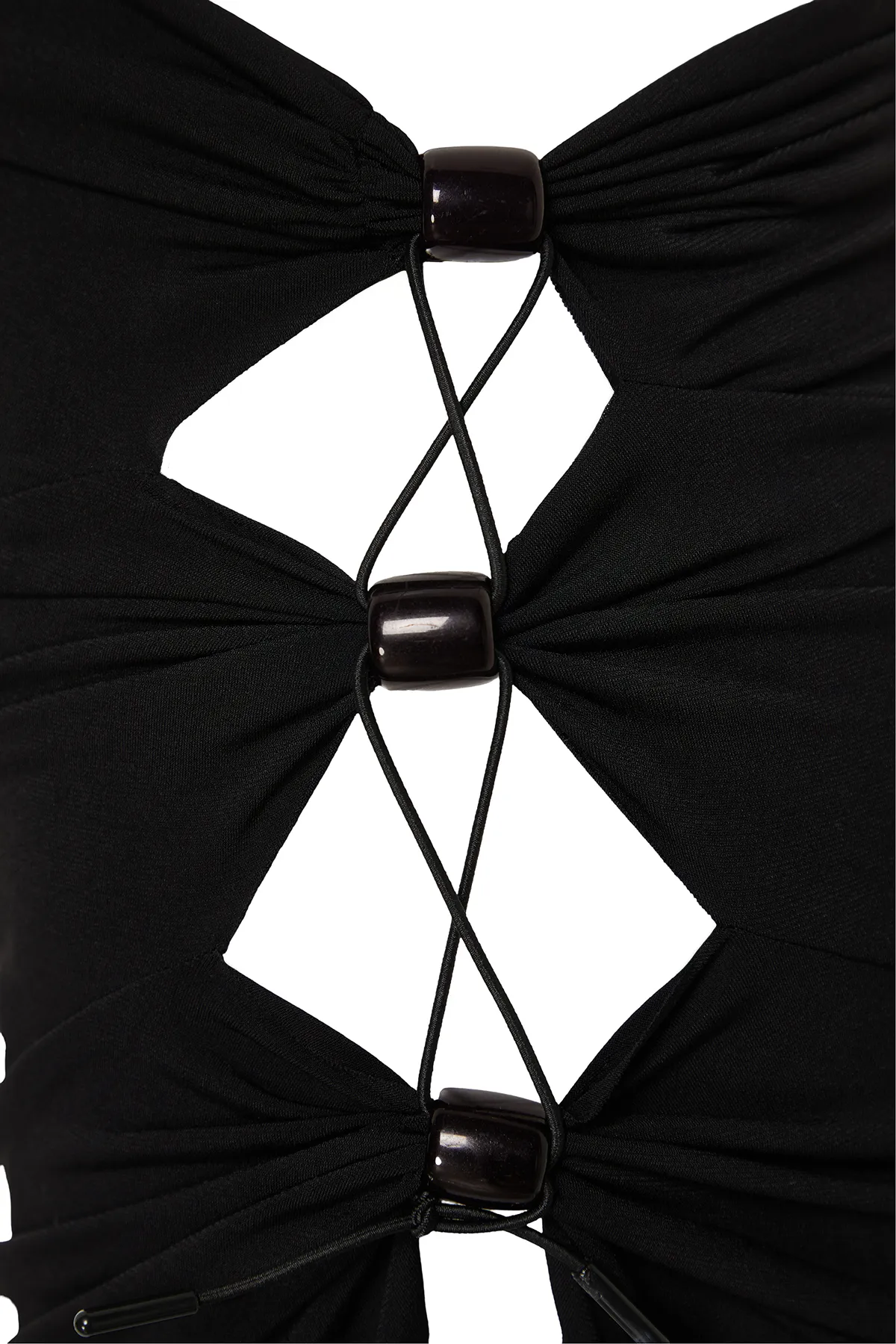 Trendyol Collection  Schwarzer Midi-Strick-Pareo mit Ausschnitten/Fenstern TBESS24PR00014
