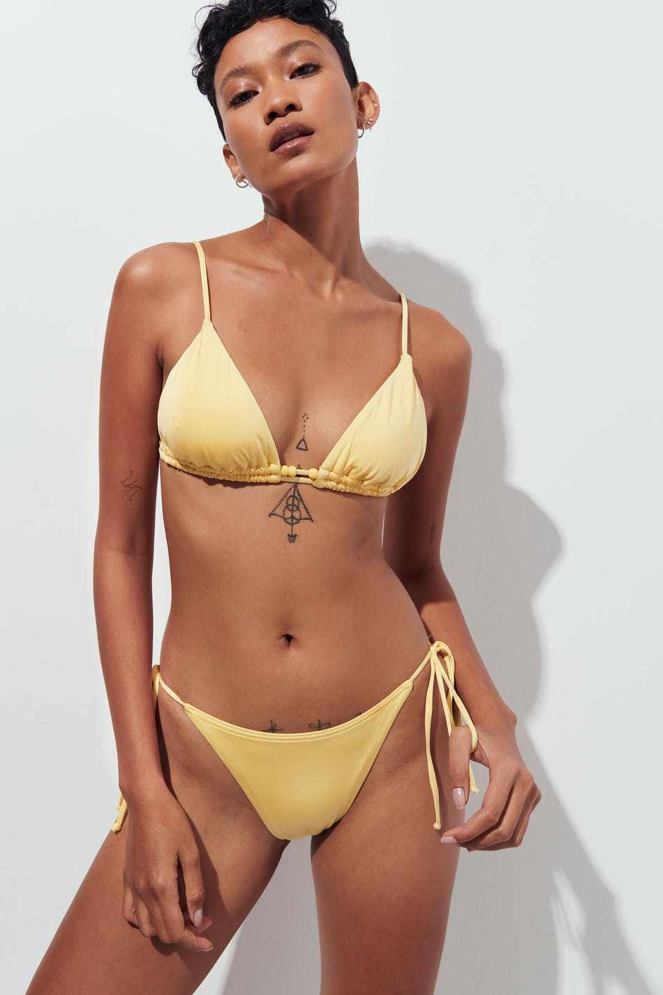 Shiny tie bikini brief