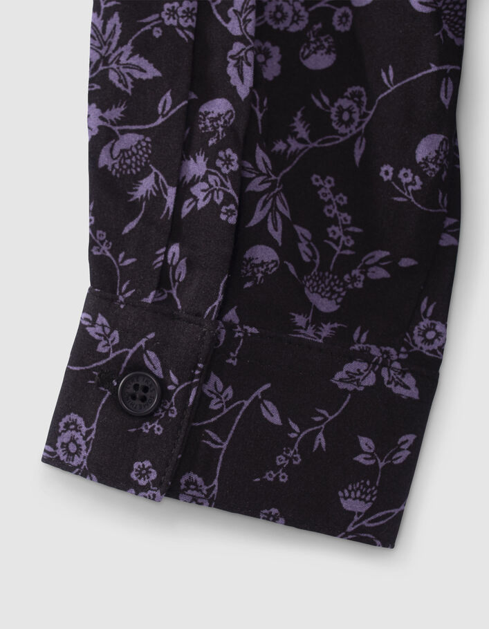 Chemise violet et noir LENZING™ ECOVERO™ fleurs garçon