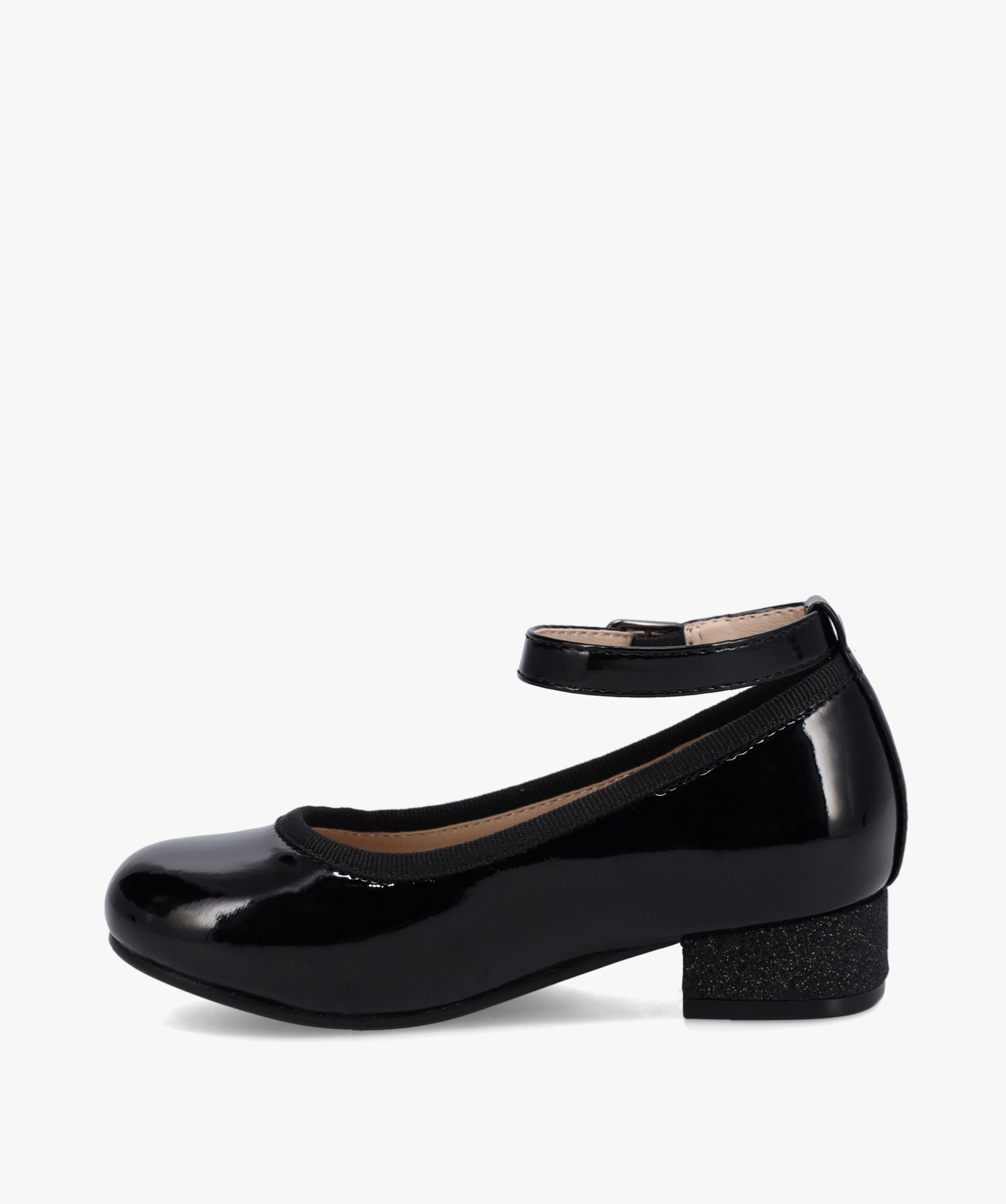 Ballerines fille vernies avec brides à la cheville noir | GEMO