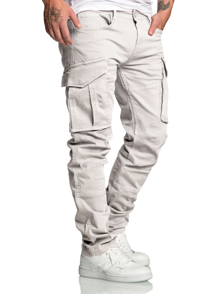 Amaci&Sons Cargo Jogger-Chino WYATT in Hellgrau günstig kaufen