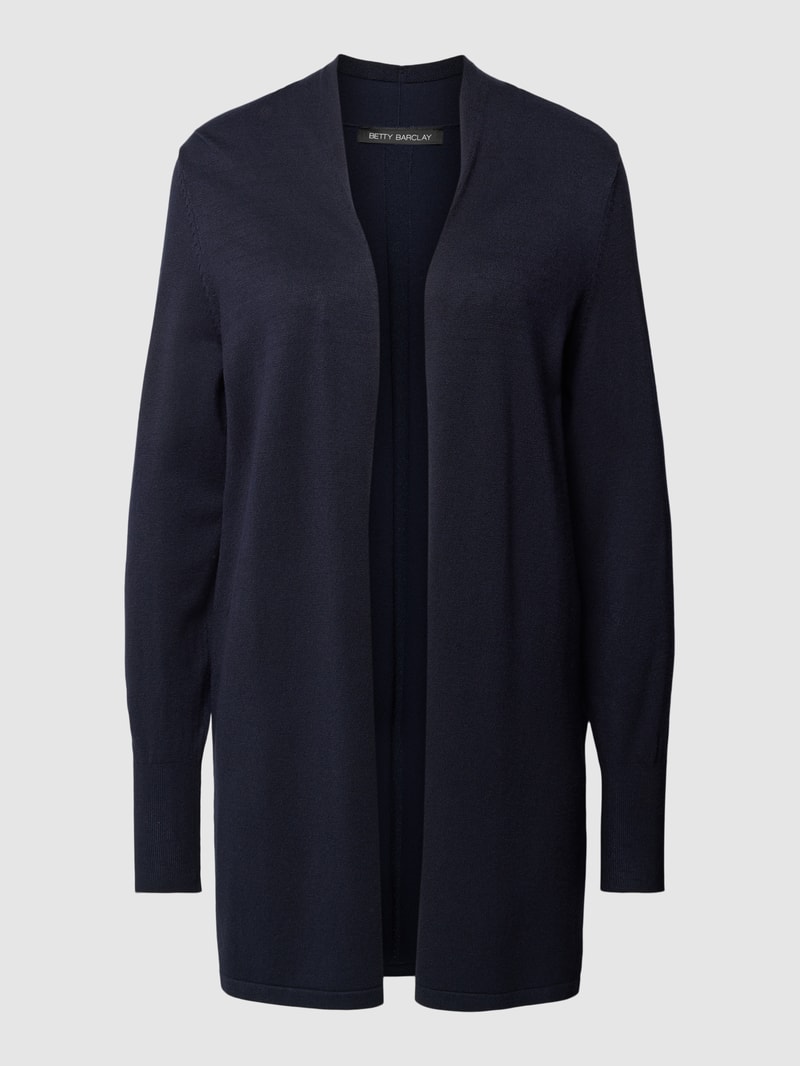 Strickjacke in unifarbenem Design in marineblau