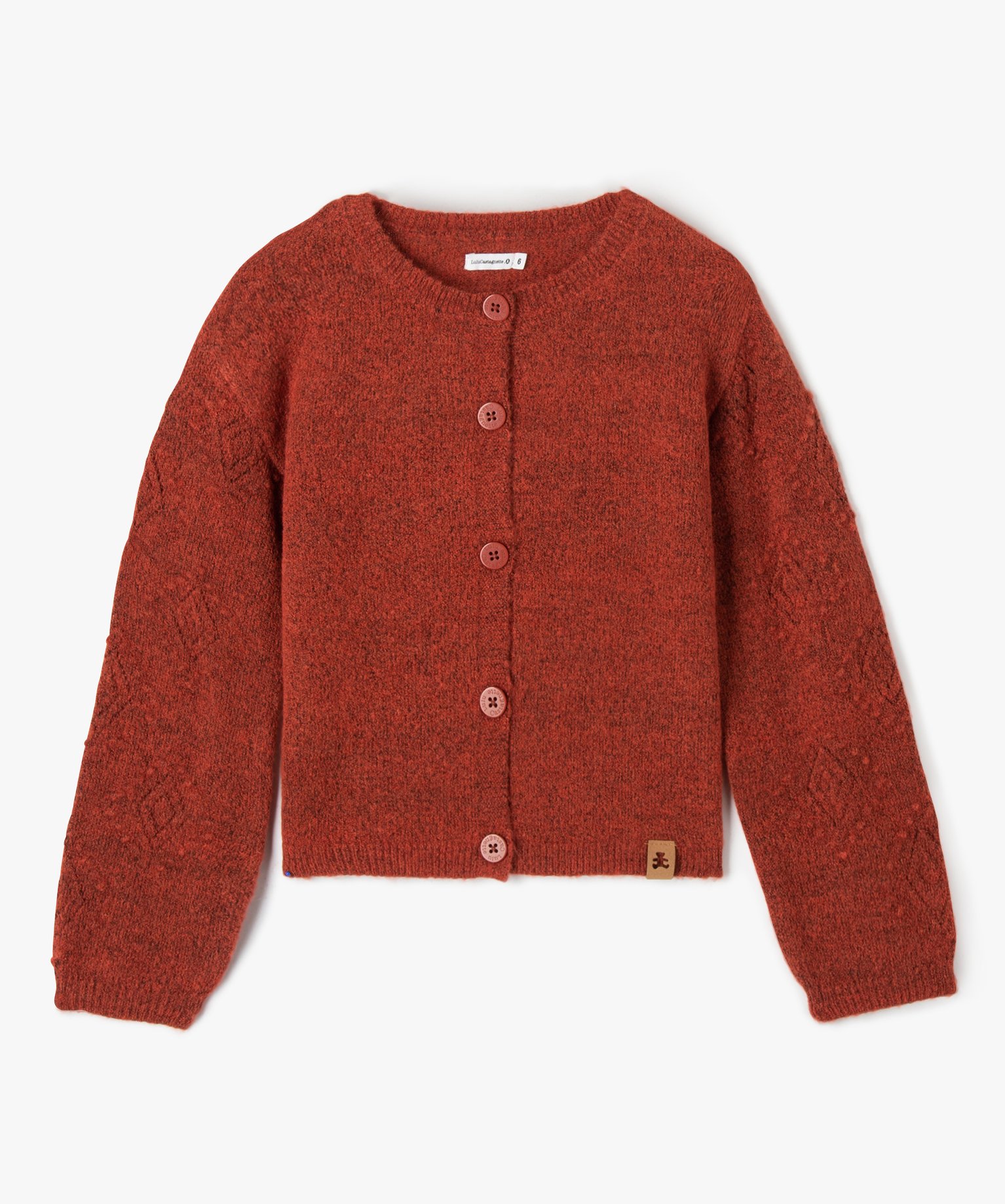 Gilet fille à manches fantaisie - LuluCastagnette rouge fonce | GEMO