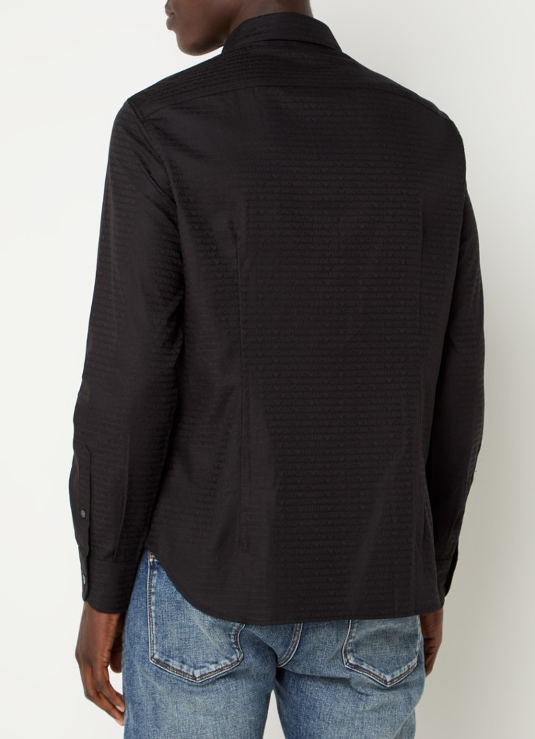 Cămașă Emporio Armani cu croială clasică și logo imprimat.