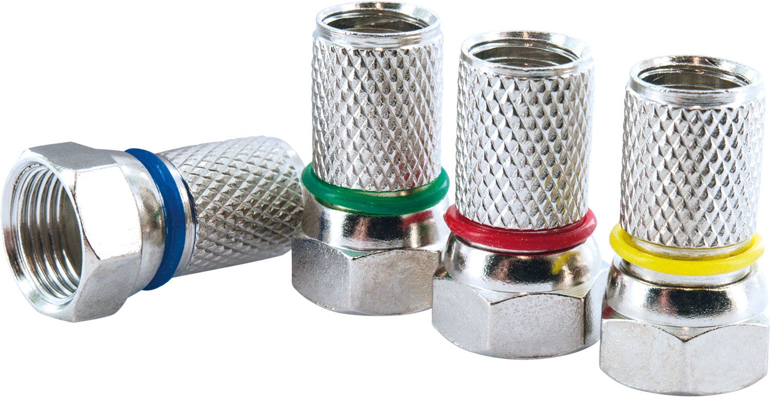 Schwaiger 7 mm satz mit 4 F-Verbindern mit farbigen Ringen