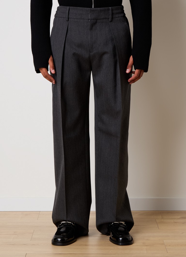 Pantaloni Burberry din lână cu croi larg și buzunare laterale