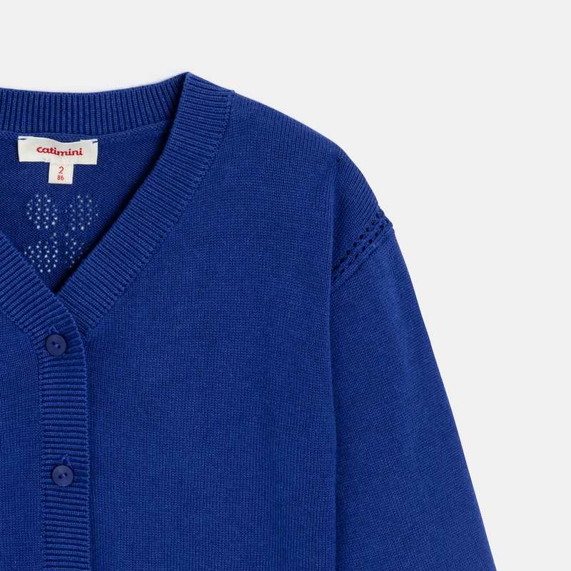 Cardigan bébé fille bleu en tricot Catimini