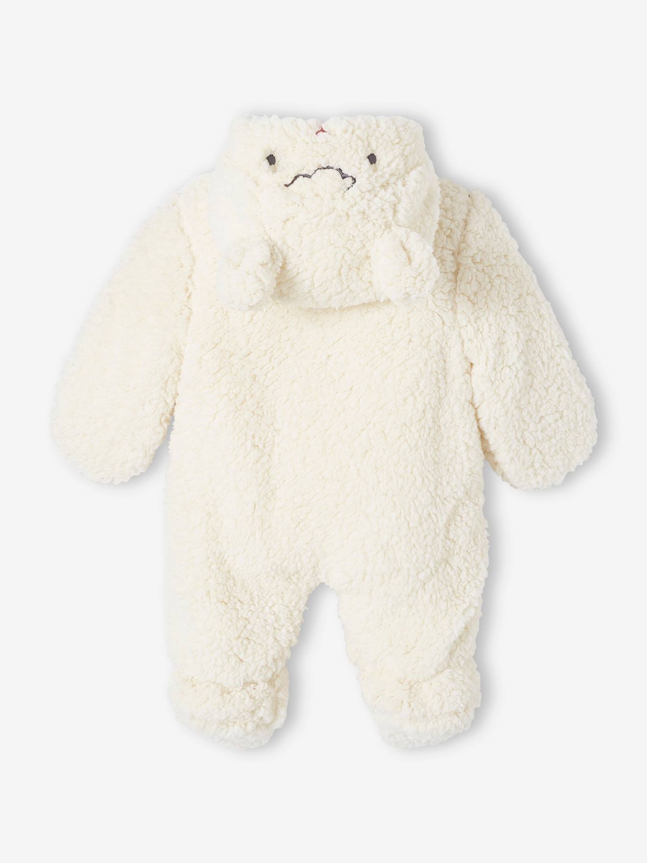 Vertbaudet Baby Overall aus Webpelz mit Recycling-Polyester - wollweiß
