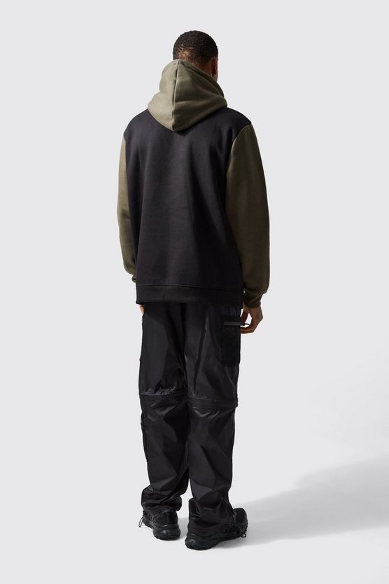 Active Oversize Colorblock Hoodie mit Trekking Dept Print