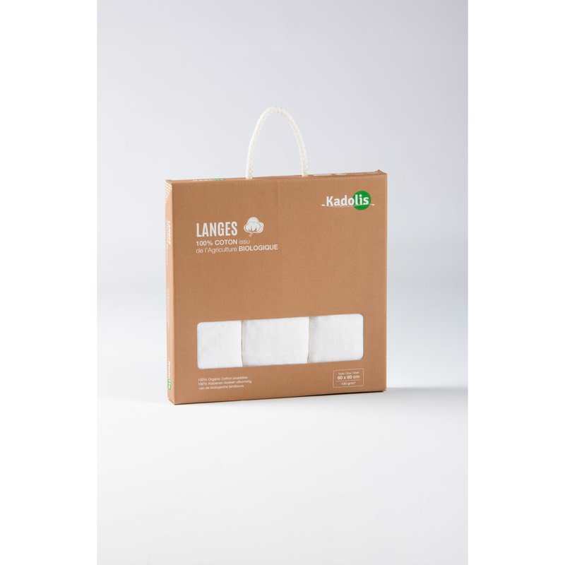 Set de 3 langes Coton Bio unis