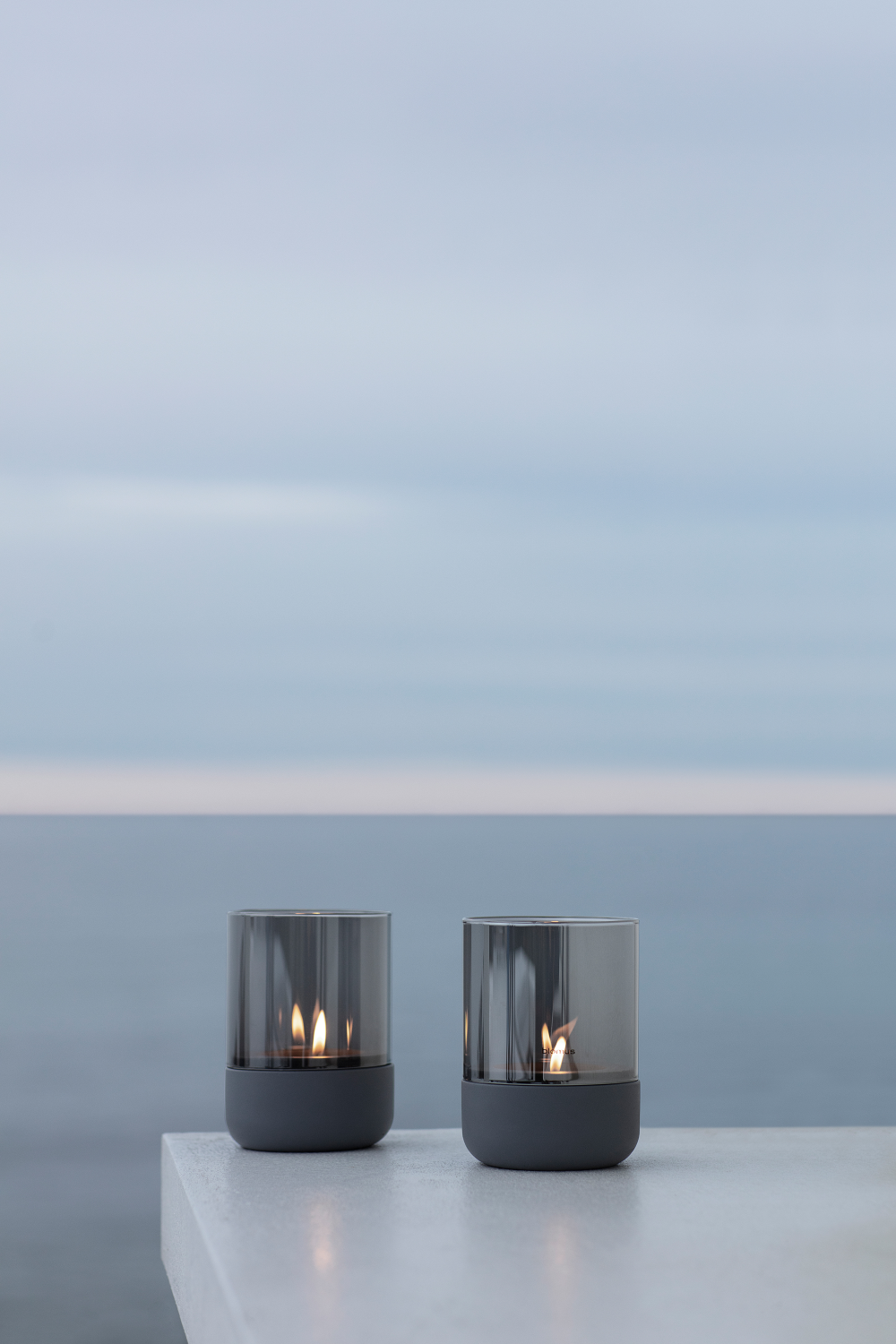 Windlicht-Set Calma steel gray