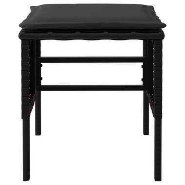 vidaXL Loungesofa Gartenhocker mit Kissen 4 Stk. Schwarz Poly Rattan, 4 Teile
