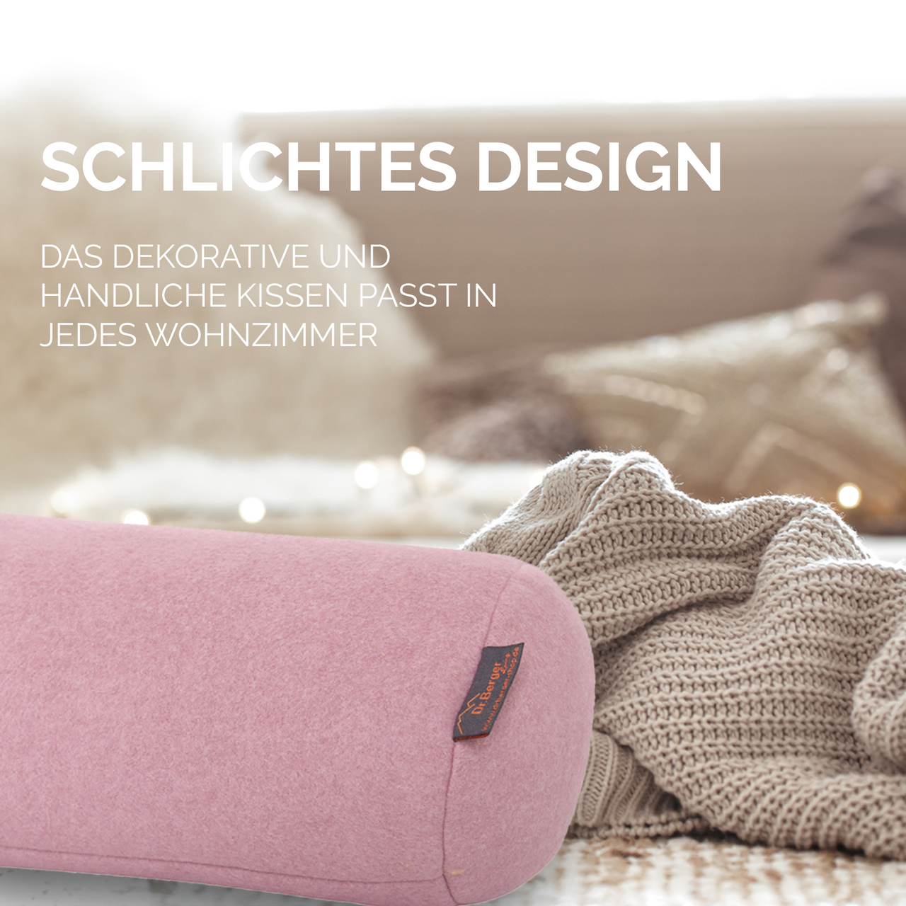 Dr. Berger Original Dr. Berger Velours-Fleece Nackenrolle Rosa 40 x 16 cm