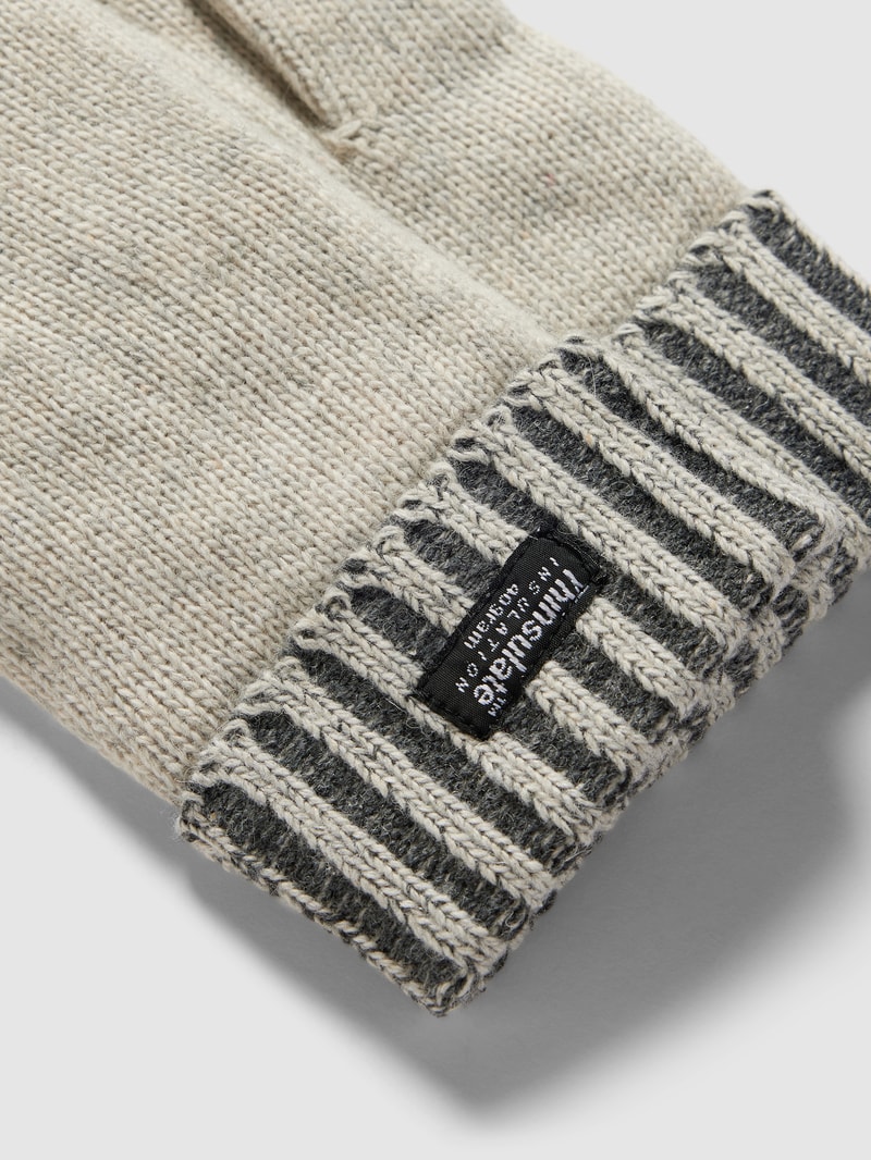 Handschuhe mit Label-Detail in hellgrau