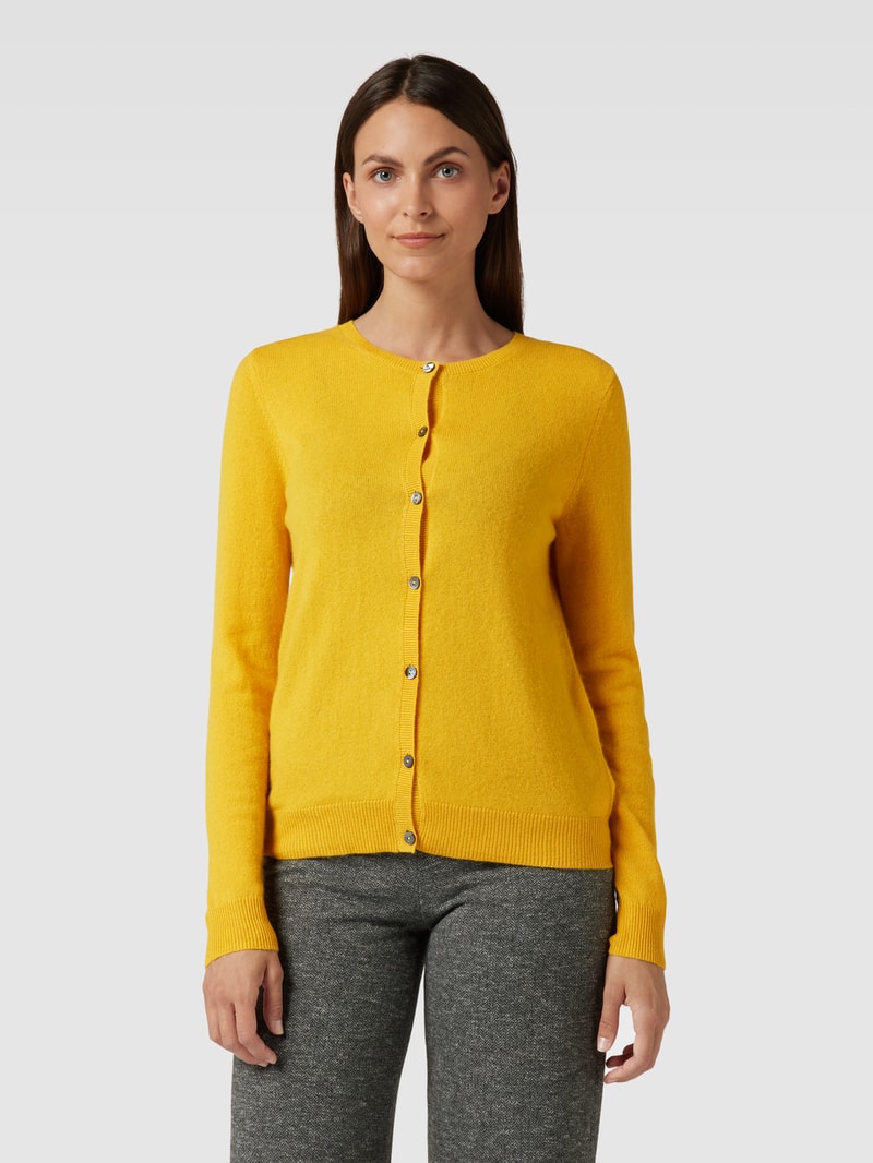 Strickjacke aus Kaschmir mit Knopfleiste in messing