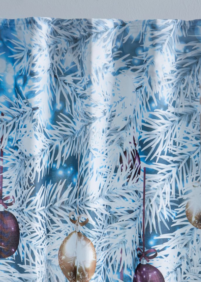 Vorhang mit weihnachtlichem Druck (1er Pack)