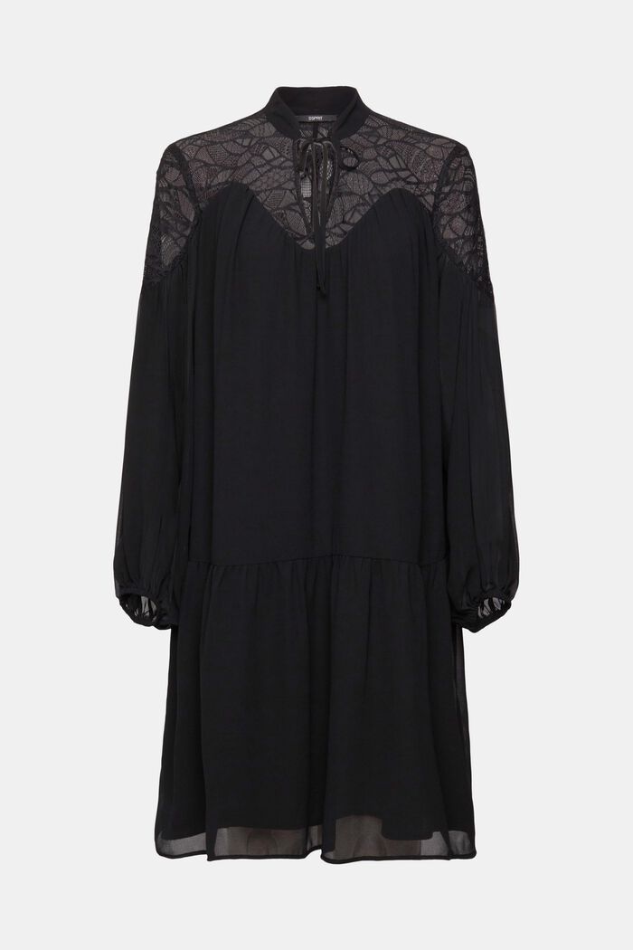 Minikleid aus Chiffon mit Spitze