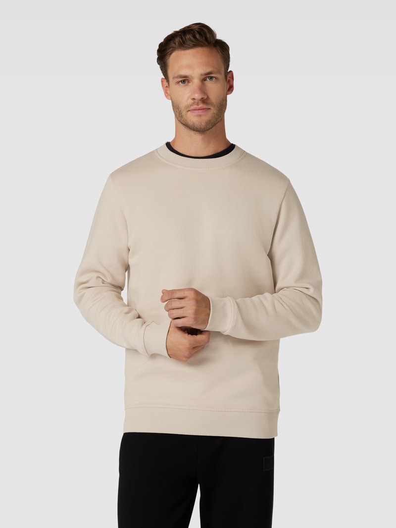Sweatshirt mit Rundhalsausschnitt Modell 'TILO' in stein