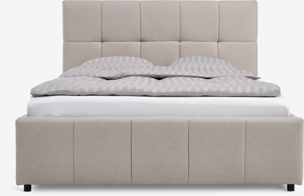VEMMELEV Rama łóżka VEMMELEV 150x200cm beżowa tkanina