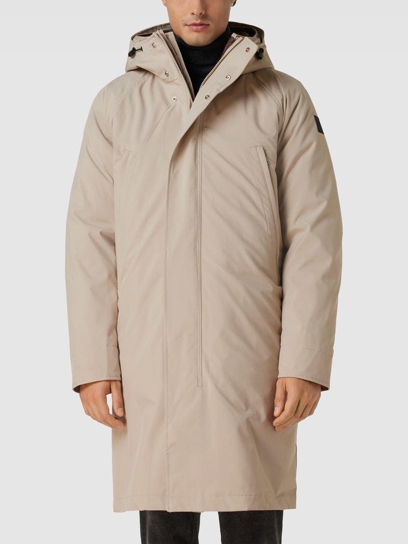 Mantel mit Label-Patch Modell 'Atech' in taupe