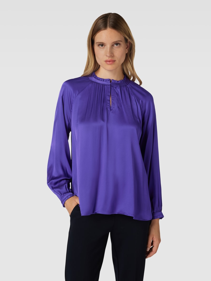 Bluse mit Volantsaum in lila