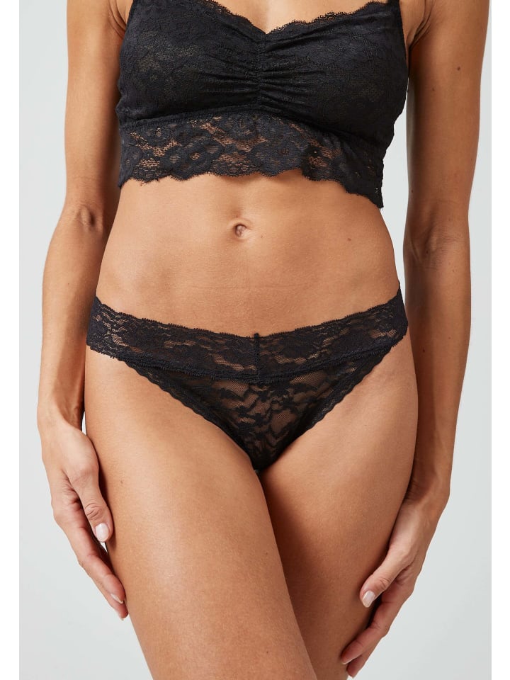 SNOCKS Tangas aus Spitze 3 Stück in Schwarz günstig kaufen