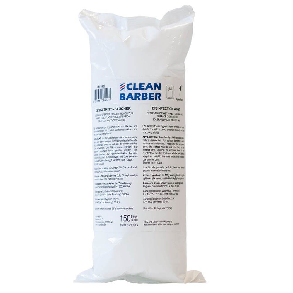 Clean Barber Disinfection Wipes Refill Pack 150 Stück