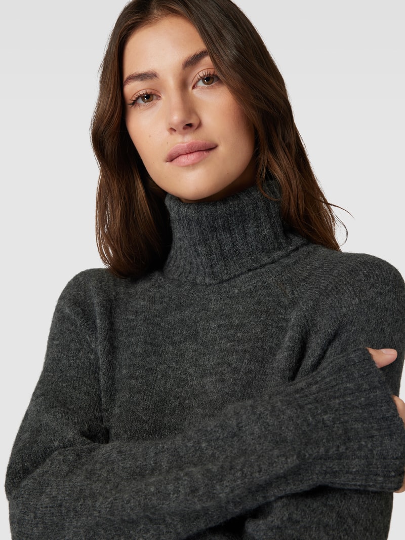 Strickpullover mit Rollkragen Modell 'DANIELA' in mittelgrau