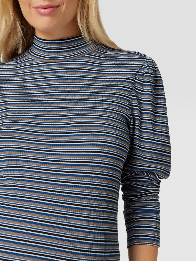Umstands-Longsleeve mit Streifenmuster Modell 'Blakely' in schwarz
