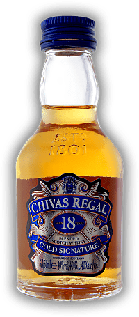 Chivas Regal 18 Years Gold Signature 0,05 Liter Chivas Regal 18 Years Gold Signature 0,05 Liter Vollmundig, vielschichtig und samtig weich. Alter 18 J. - 0,05	 Liter - Vol 40%