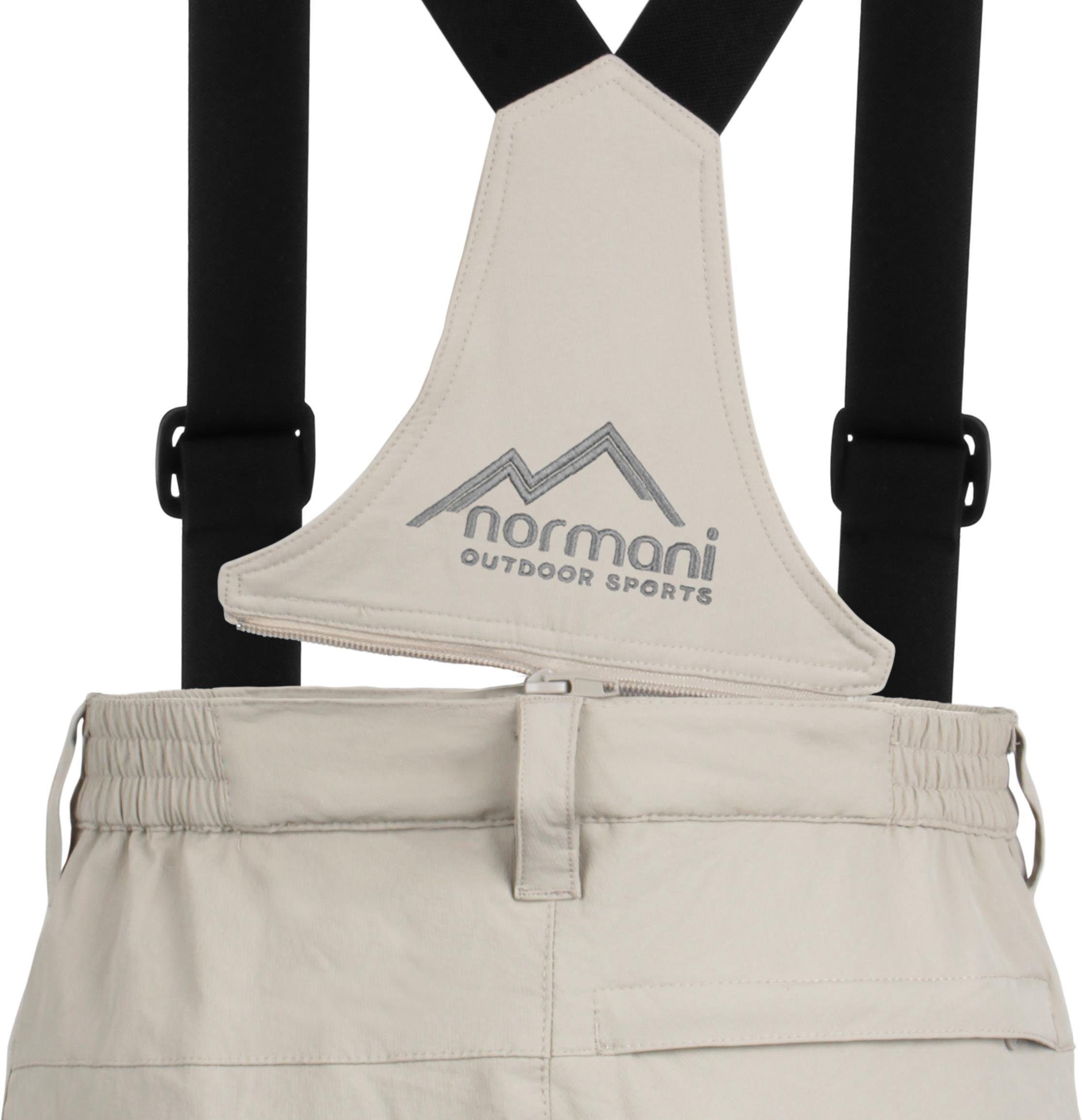 normani Thermohose Herren Winter-Softshellhose mit Hosenträgern Outdoorhose Skihose gefütterte Funktionshose mit abnehmbaren Hosenträgern