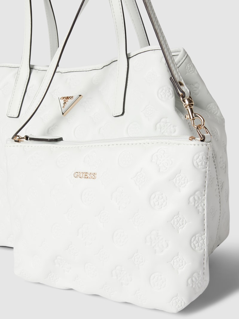 Shopper mit Allover-Logo Modell 'VIKKY' in weiß