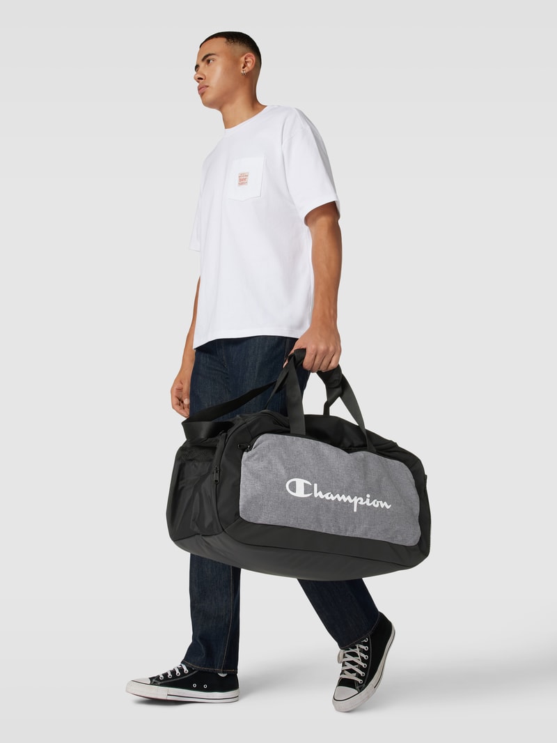 Weekender mit Label-Print in schwarz
