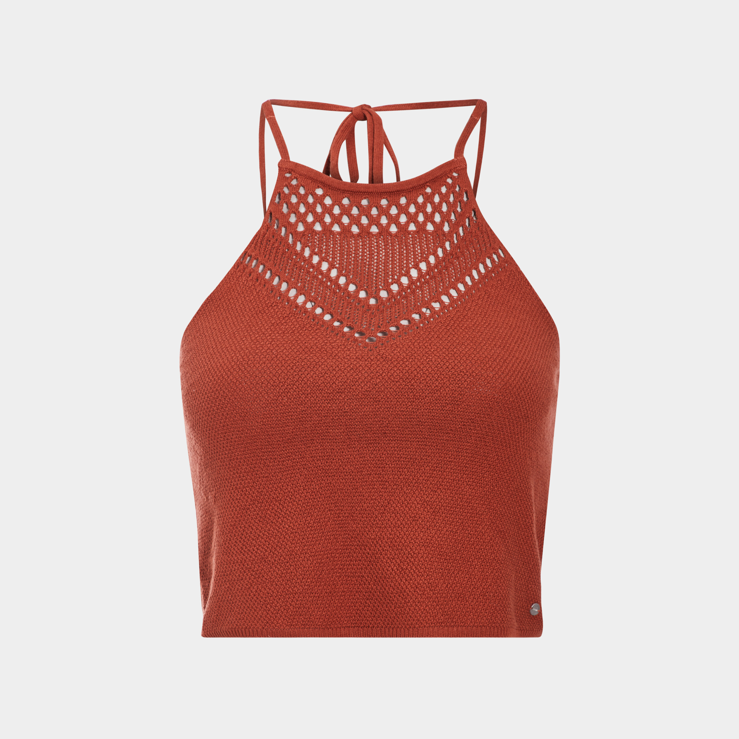 Débardeur pull cropped orange foncé femme | La Halle