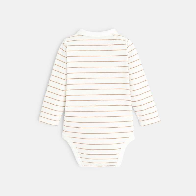 Body rayé col polo marron naissance