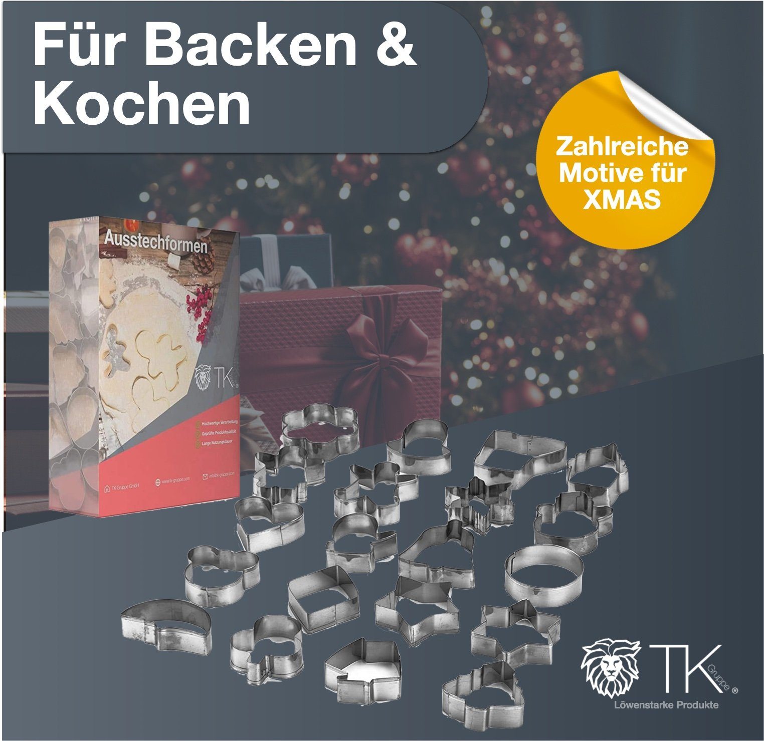 TK Gruppe Ausstechform 20er Ausstechform Set - für Backen Weihnachten & Xmas - Steckform, (20-St)