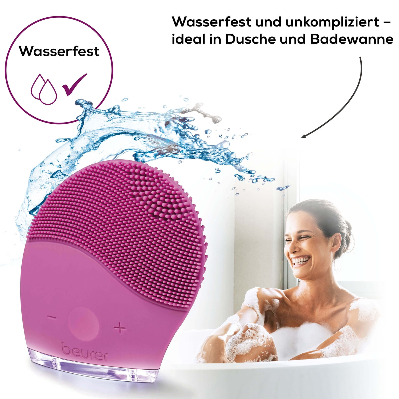 Beurer Gesichtsbürste FC 49-2-in-1 Funktion Gesichtsbürste mit porentiefer Reinigung & Massage