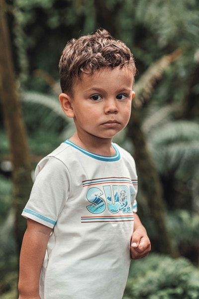 T-Shirt kurzarm, weiß für Jungs