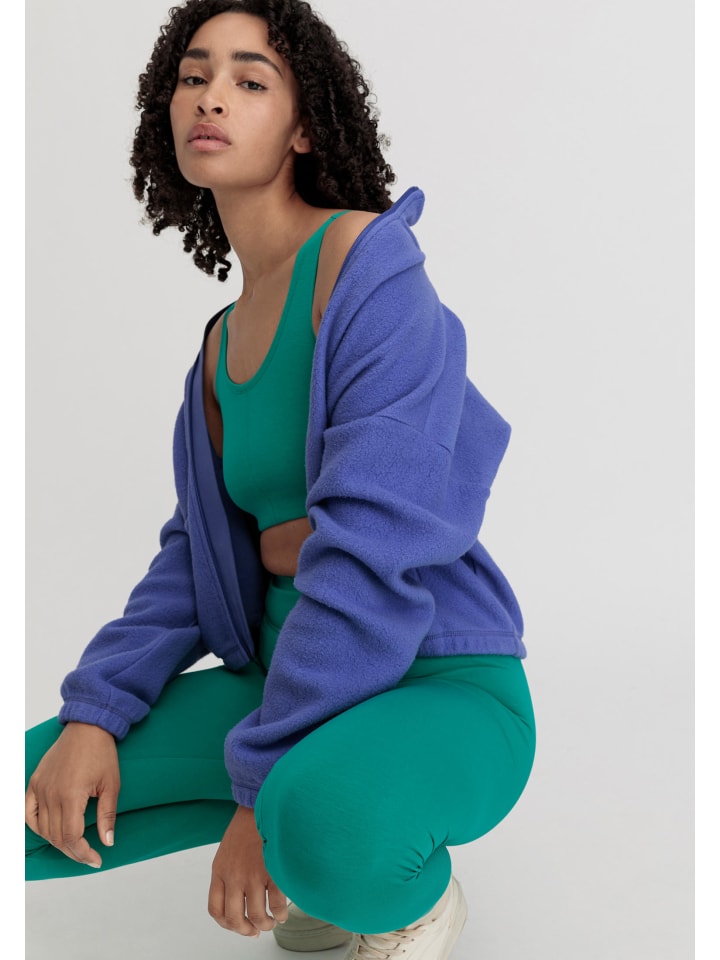 Hessnatur Fleece Jacke Relaxed in irisblau günstig kaufen