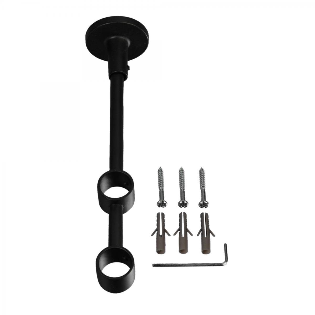 Bella Casa Doppelträger für Gardinenstangen 20 cm ø 20 mm schwarz 1 Stück