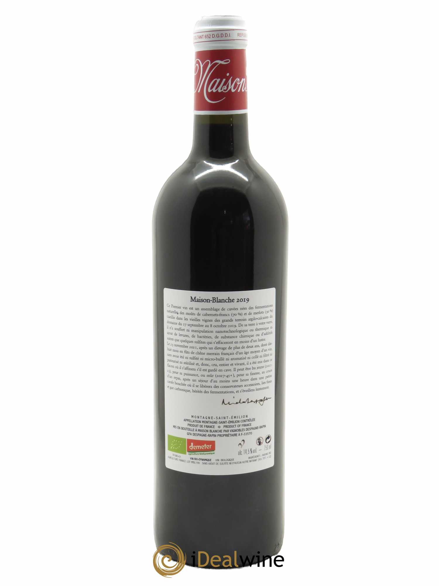 Maison Blanche Nature  2019 - Lot de 1 Bouteille