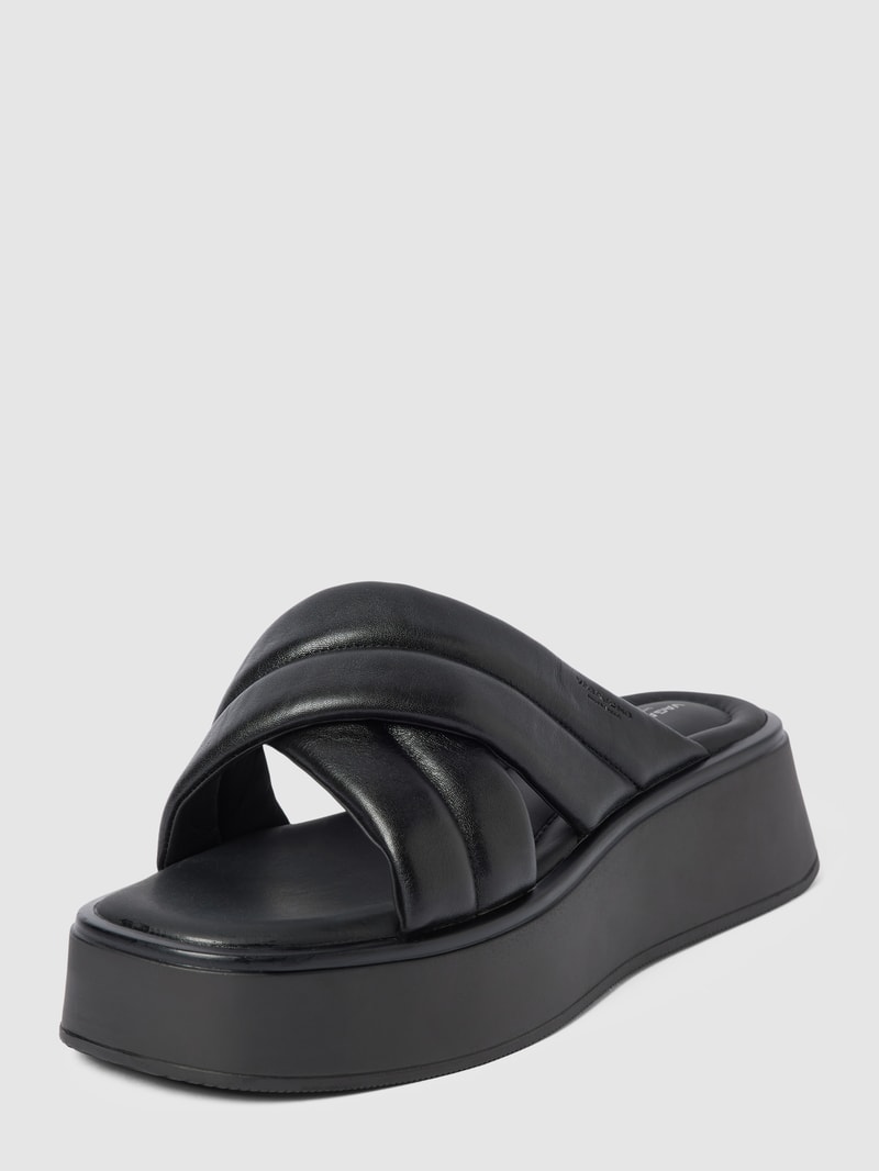 Pantolette aus echtem Leder Modell 'COURTNEY' in schwarz