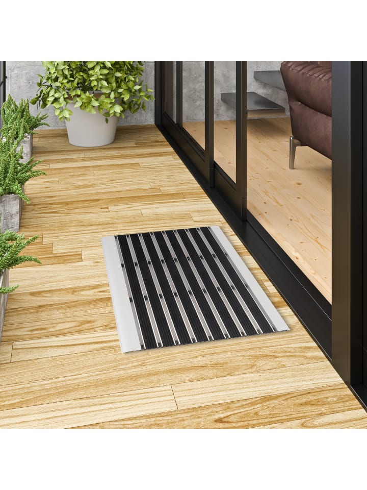 Pergamon Fußmatte Sauberlauf Aluminium Kleeny in Zwart günstig kaufen