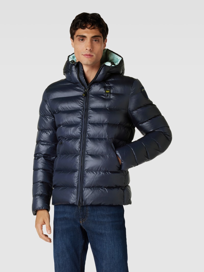 Steppjacke mit Label-Detail in marineblau