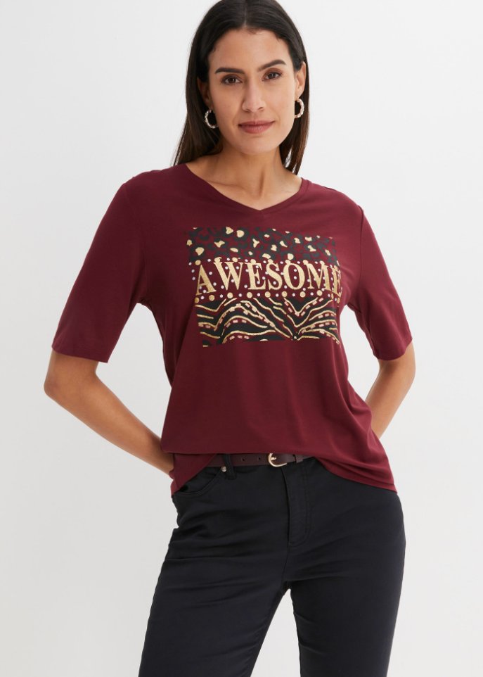 T-Shirt mit Glitzerprint